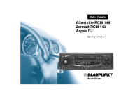 Blaupunkt Aspen-DJ - Owners Manual 